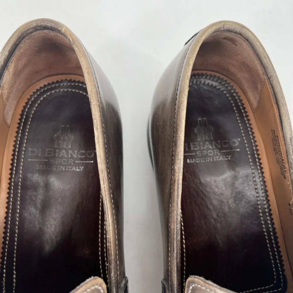 Di‎ Bianco Manzoni Brera Loafer Mens 10 Green SPQR Leather Preppy Classic